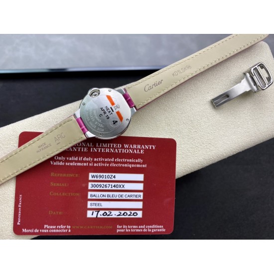 Cartier-Ballon Bleu De Cartier 28mm SS/LE White/Dia V6F NH05