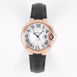 Cartier-Ballon Bleu De Cartier 33mm RG/LE White/Rmn V6F NH05
