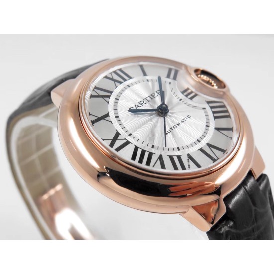 Cartier-Ballon Bleu De Cartier 33mm RG/LE White/Rmn V6F NH05
