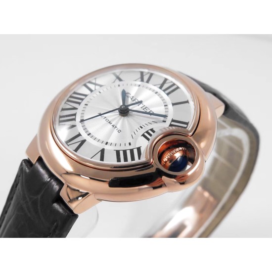 Cartier-Ballon Bleu De Cartier 33mm RG/LE White/Rmn V6F NH05