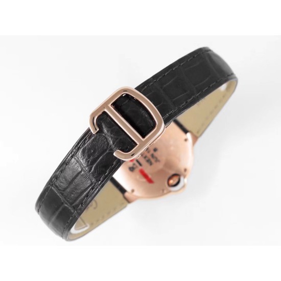 Cartier-Ballon Bleu De Cartier 33mm RG/LE White/Rmn V6F NH05