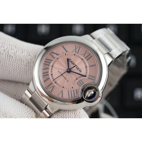 Cartier-Ballon Bleu De Cartier 33mm SS/SS Pink Dial V6F NH05
