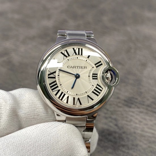 Cartier-Ballon Bleu De Cartier 33mm SS/SS White Dial V6F NH05