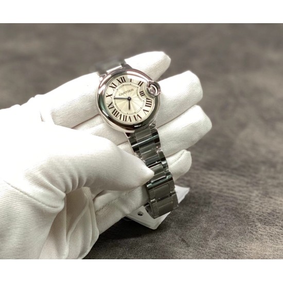 Cartier-Ballon Bleu De Cartier 33mm SS/SS White Dial V6F NH05