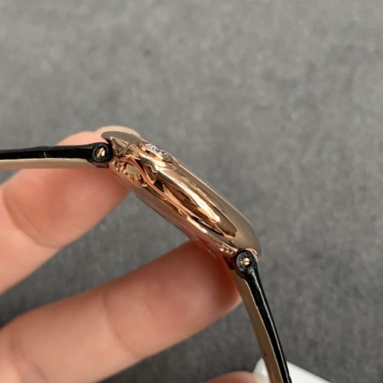 Cartier-Ballon Blanc Ladies 30mm Black RG/LE Silver Dial V6F Quartz