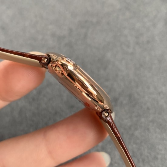 Cartier-Ballon Blanc Ladies 30mm Black RG/LE Silver Dial V6F Quartz