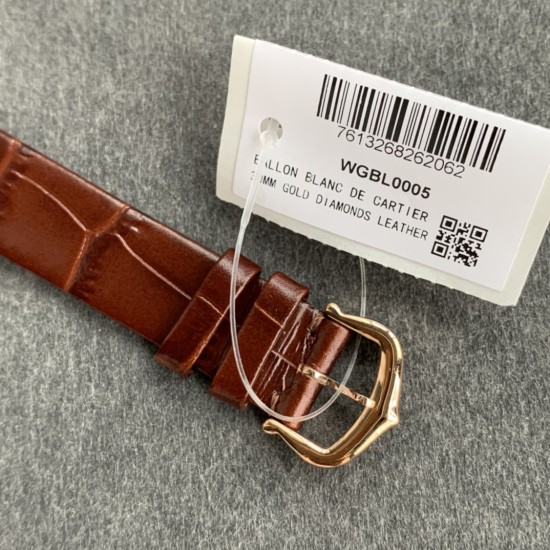 Cartier-Ballon Blanc Ladies 30mm Black RG/LE Silver Dial V6F Quartz