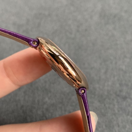 Cartier-Ballon Blanc Ladies 30mm Black RG/LE Silver Dial V6F Quartz