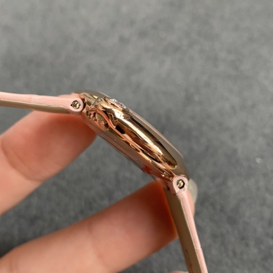 Cartier-Ballon Blanc Ladies 30mm Black RG/LE Silver Dial V6F Quartz