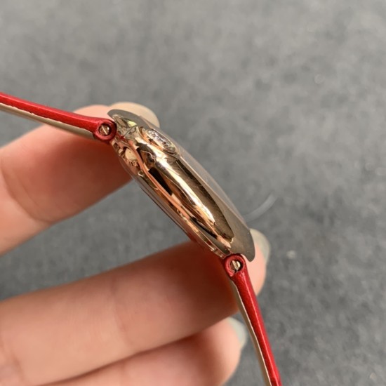 Cartier-Ballon Blanc Ladies 30mm Black RG/LE Silver Dial V6F Quartz