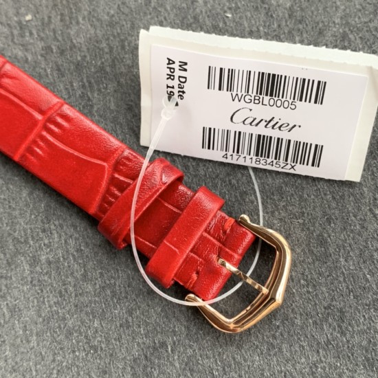 Cartier-Ballon Blanc Ladies 30mm Black RG/LE Silver Dial V6F Quartz