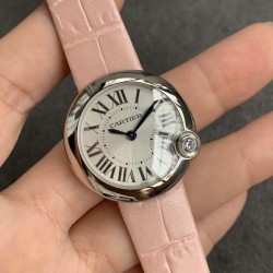 Cartier-Ballon Blanc Ladies 30mm Black SS/LE Silver Dial V6F Quartz