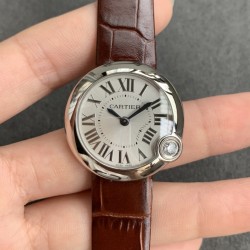 Cartier-Ballon Blanc Ladies 30mm Black SS/LE Silver Dial V6F Quartz