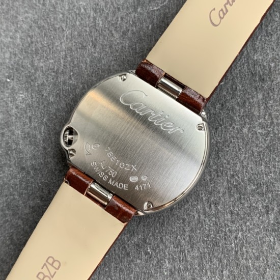 Cartier-Ballon Blanc Ladies 30mm Black SS/LE Silver Dial V6F Quartz