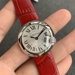 Cartier-Ballon Blanc Ladies 30mm Black SS/LE Silver Dial V6F Quartz