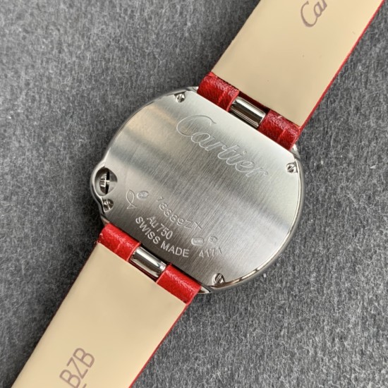 Cartier-Ballon Blanc Ladies 30mm Black SS/LE Silver Dial V6F Quartz