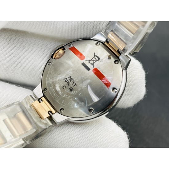 Cartier-Ballon Bleu De Cartier 36mm YG/YG Wht/Dia V9F NH05