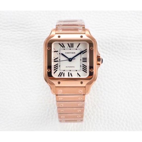 Cartier-Santos De Cartier 35mm RG/RG White Dial BVF MY9015