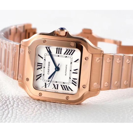 Cartier-Santos De Cartier 35mm RG/RG White Dial BVF MY9015