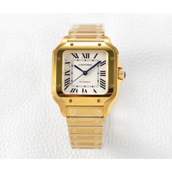 Cartier-Santos De Cartier 2018 Mens XL YG/YG Wht BVF MY9015