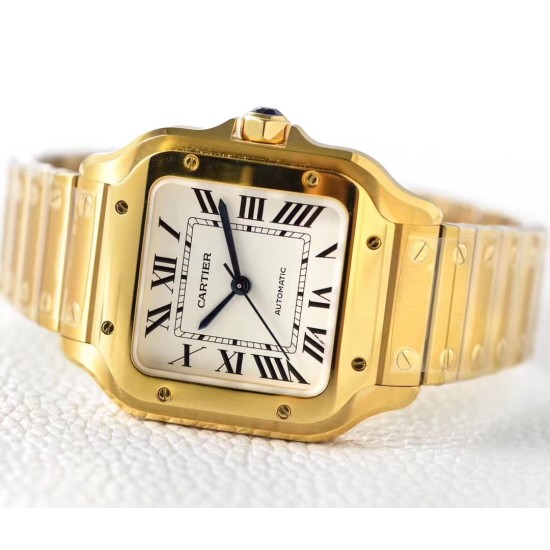 Cartier-Santos De Cartier 2018 Mens XL YG/YG Wht BVF MY9015