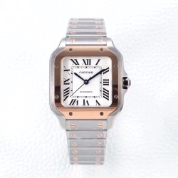 Cartier-Santos De Cartier 2018 Mens XL RG/SS Wht BVF MY9015