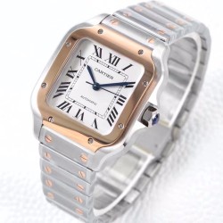 Cartier-Santos De Cartier 2018 Mens XL RG/SS Wht BVF MY9015