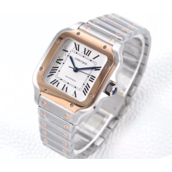 Cartier-Santos De Cartier 2018 Mens XL RG/SS Wht BVF MY9015