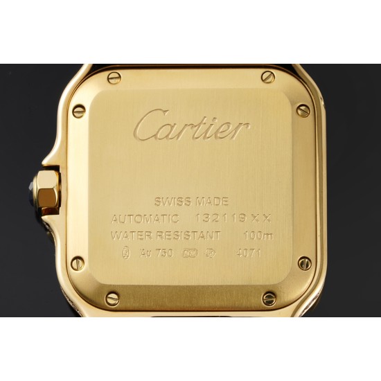 Cartier-Santos De Cartier 35mm Diams YG/YG White Dial BVF MY9019