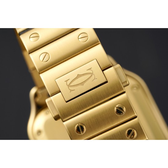 Cartier-Santos De Cartier 35mm Diams YG/YG White Dial BVF MY9019