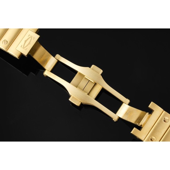 Cartier-Santos De Cartier 35mm Diams YG/YG White Dial BVF MY9019