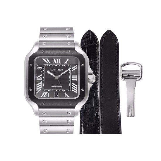 Cartier-Santos De Cartier Mens XL 40mm SS/SS Gray BVF 9019