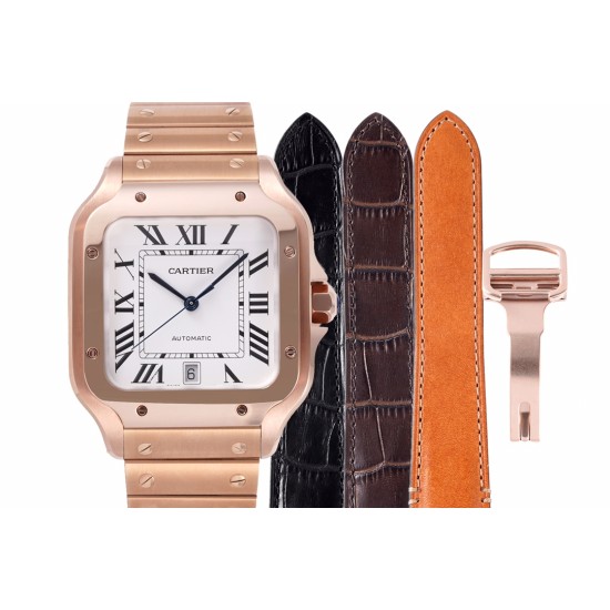 Cartier-Santos De Cartier 2018 Mens XL RG/RG Wht BVF MY9015