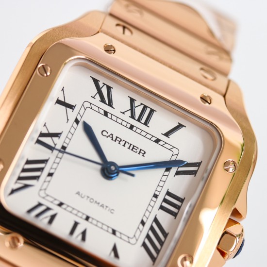 Cartier-Santos De Cartier 35mm RG/RG White Dial GF MY9039