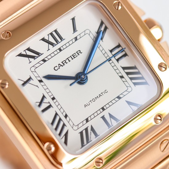 Cartier-Santos De Cartier 35mm RG/RG White Dial GF MY9039