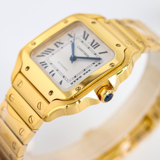 Cartier-Santos De Cartier 35mm YG/YG White Dial GF MY9039