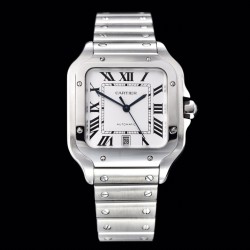 Cartier-Santos De Cartier 2018 Mens XL SS/SS Wht GF Ult MY9015
