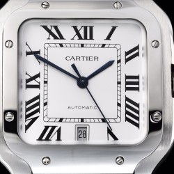 Cartier-Santos De Cartier 2018 Mens XL SS/SS Wht GF Ult MY9015