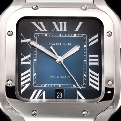 Cartier-Santos De Cartier 2018 Mens XL SS/SS Blue GF MY9015