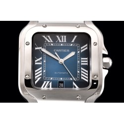Cartier-Santos De Cartier 2018 Mens XL SS/SS Blue GF MY9015