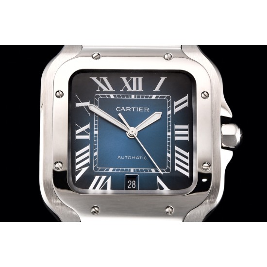 Cartier-Santos De Cartier 2018 Mens XL SS/SS Blue GF MY9015