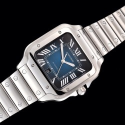 Cartier-Santos De Cartier 2018 Mens XL SS/SS Blue GF MY9015