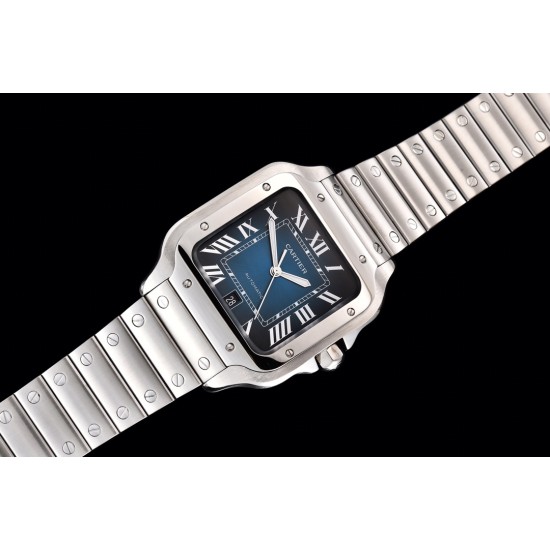 Cartier-Santos De Cartier 2018 Mens XL SS/SS Blue GF MY9015