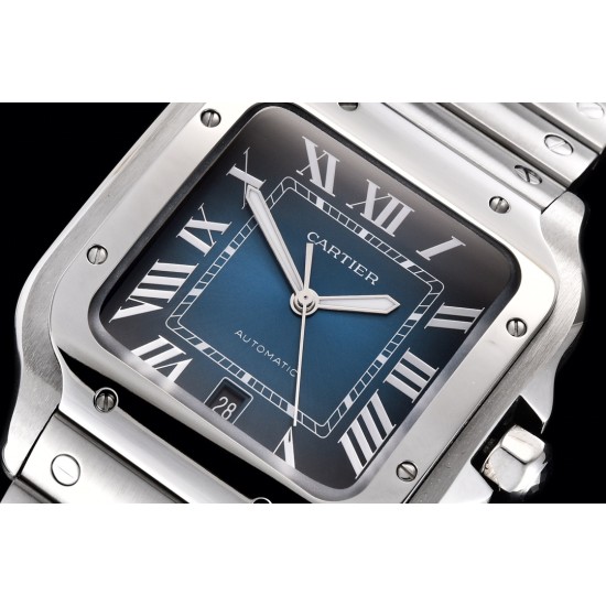 Cartier-Santos De Cartier 2018 Mens XL SS/SS Blue GF MY9015