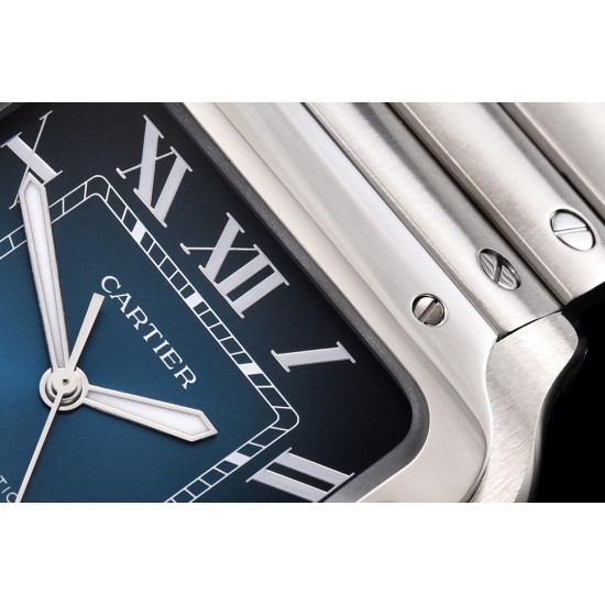 Cartier-Santos De Cartier 2018 Mens XL SS/SS Blue GF MY9015