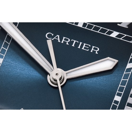 Cartier-Santos De Cartier 2018 Mens XL SS/SS Blue GF MY9015
