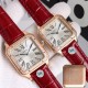 Cartier-Santos Dumont Red Dia RG/LE Silver Dial AF Quartz