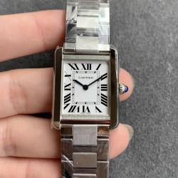 Cartier-Tank Must 25.5mm White Dial On SS Bracelet K11F Quartz