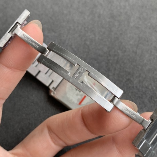 Cartier-Tank Must Small White Dial On SS Bracelet K11F Quartz