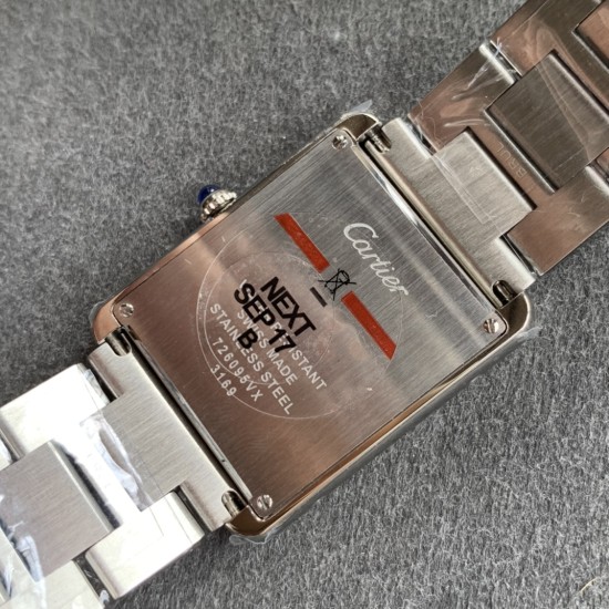 Cartier-Tank Must Small White Dial On SS Bracelet K11F Quartz